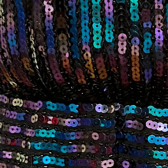 Molly Bracken Iridescent Black Sequin Party Dress – Size S - Picture 13 of 13
